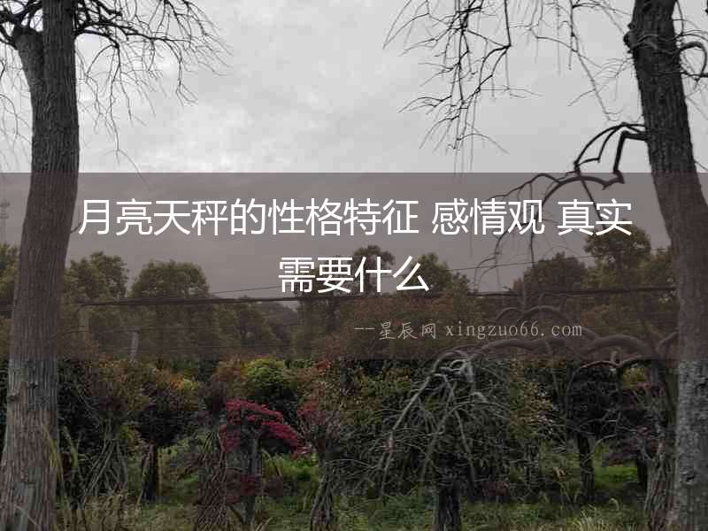 月亮天秤的性格特征 感情觀 真實(shí)需要什么