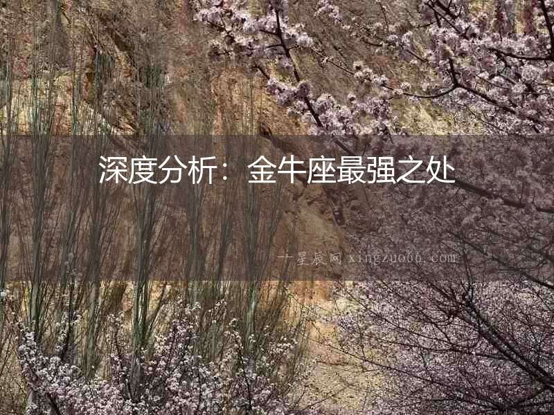 深度分析：金牛座最強之處