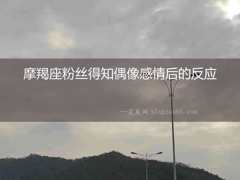摩羯座粉絲得知偶像感情后的反應(yīng)