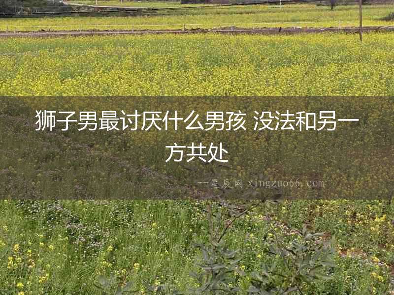 獅子男最討厭什么男孩 沒法和另一方共處