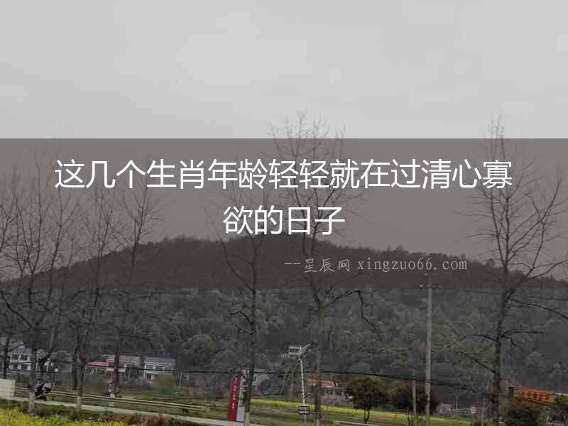 這幾個生肖年齡輕輕就在過清心寡欲的日子