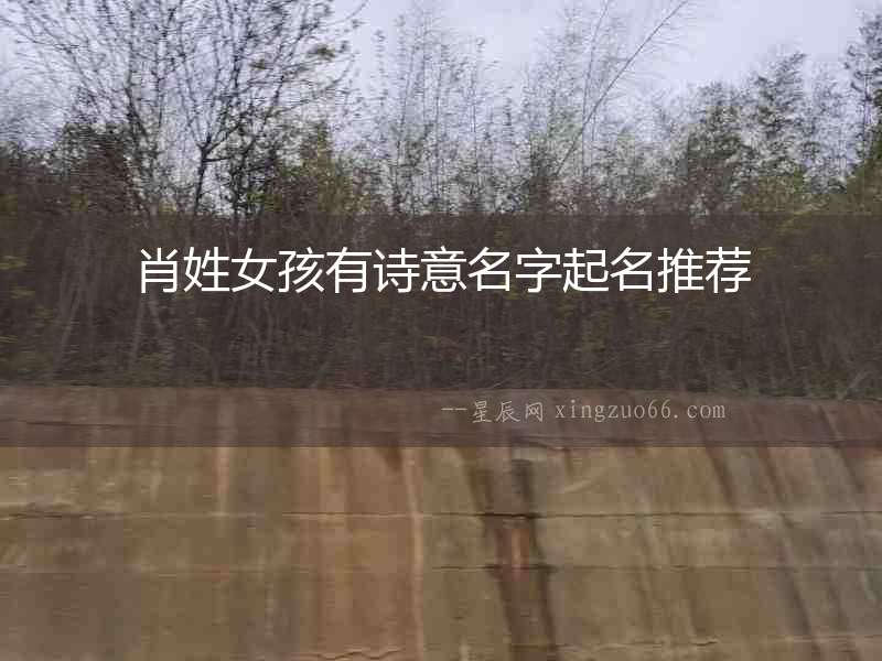 肖姓女孩有詩意名字起名推薦