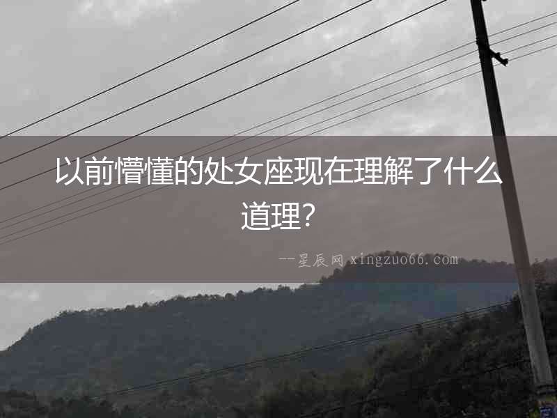 以前懵懂的處女座現在理解了什么道理？