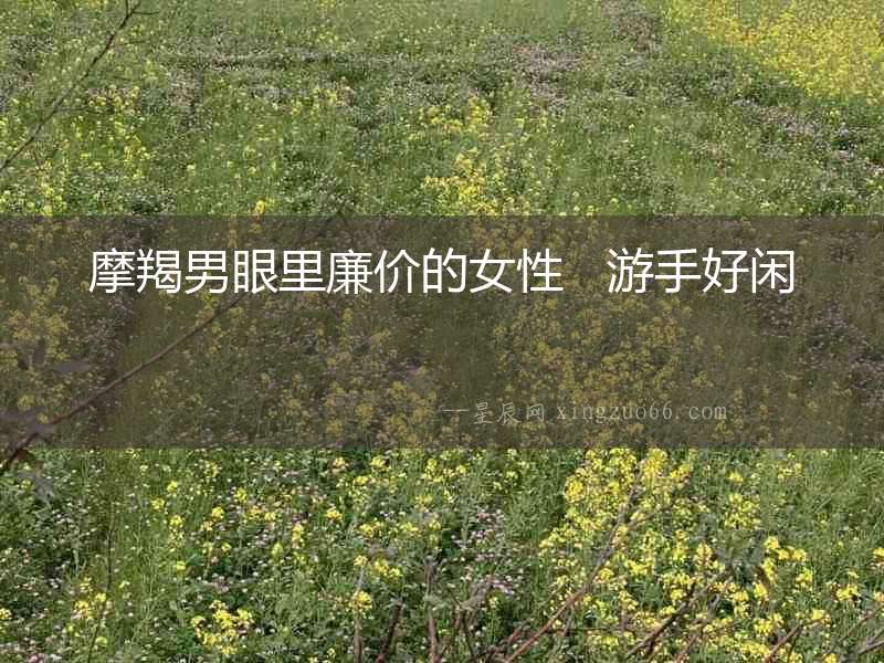 摩羯男眼里廉價的女性   游手好閑
