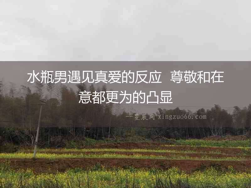 水瓶男遇見真愛的反應  尊敬和在意都更為的凸顯
