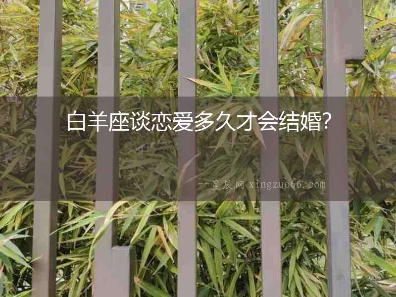 白羊座談戀愛多久才會結婚？
