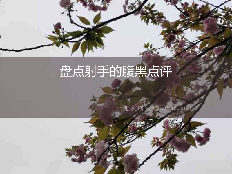 盤點(diǎn)射手的腹黑點(diǎn)評(píng)