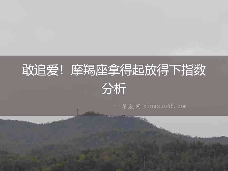 敢追愛！摩羯座拿得起放得下指數分析