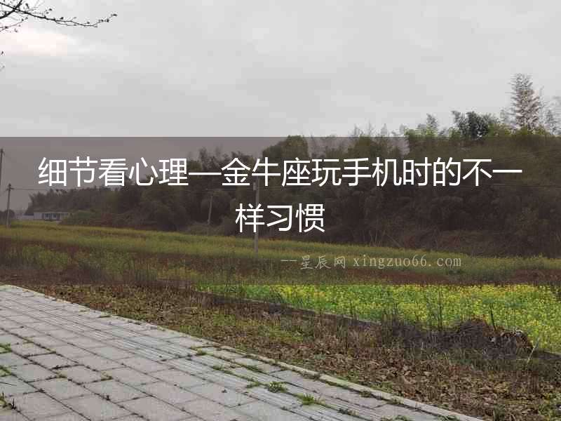 細節看心理—金牛座玩手機時的不一樣習慣