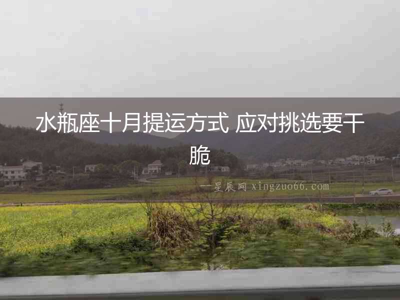 水瓶座十月提運方式 應對挑選要干脆
