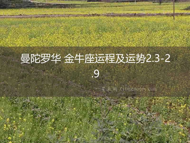 曼陀羅華 金牛座運程及運勢2.3-2.9