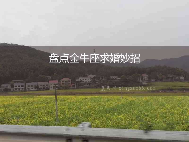 盤點金牛座求婚妙招