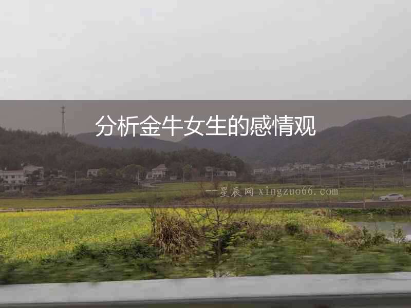 分析金牛女生的感情觀