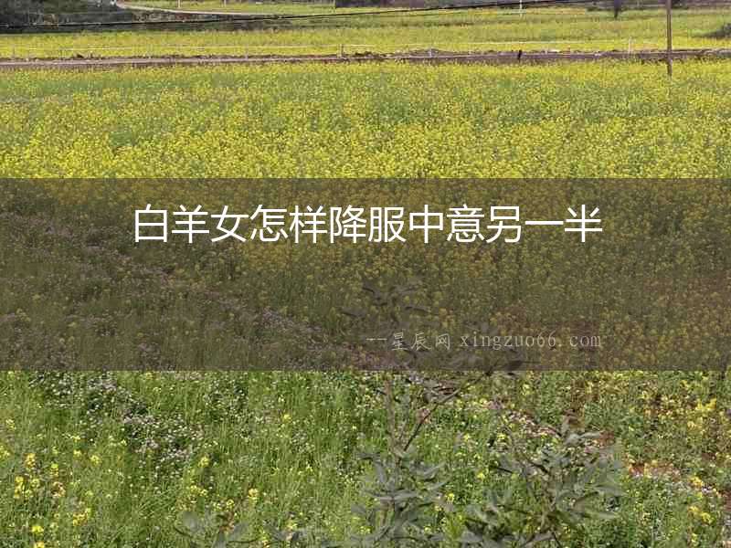 白羊女怎樣降服中意另一半