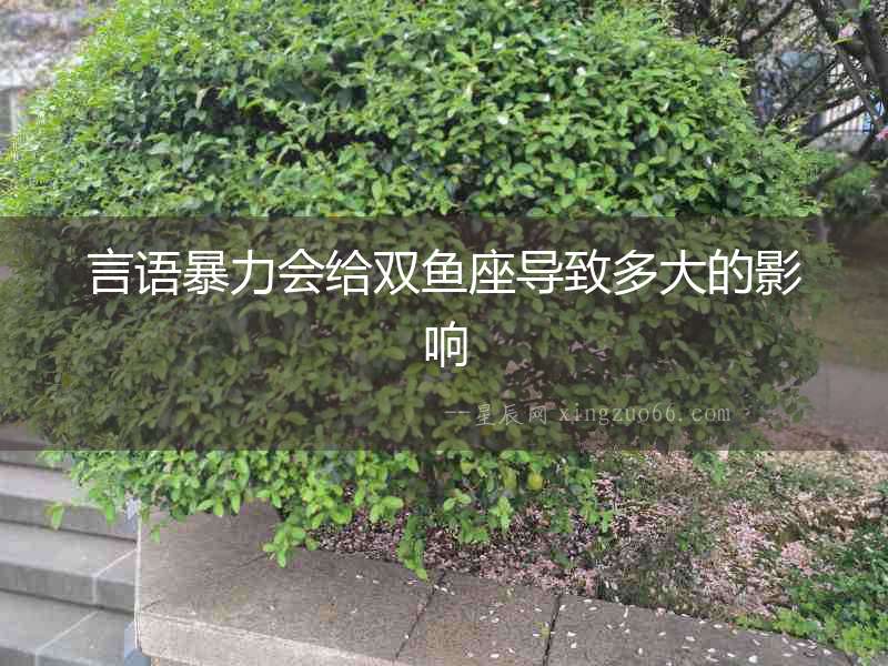 言語暴力會給雙魚座導致多大的影響