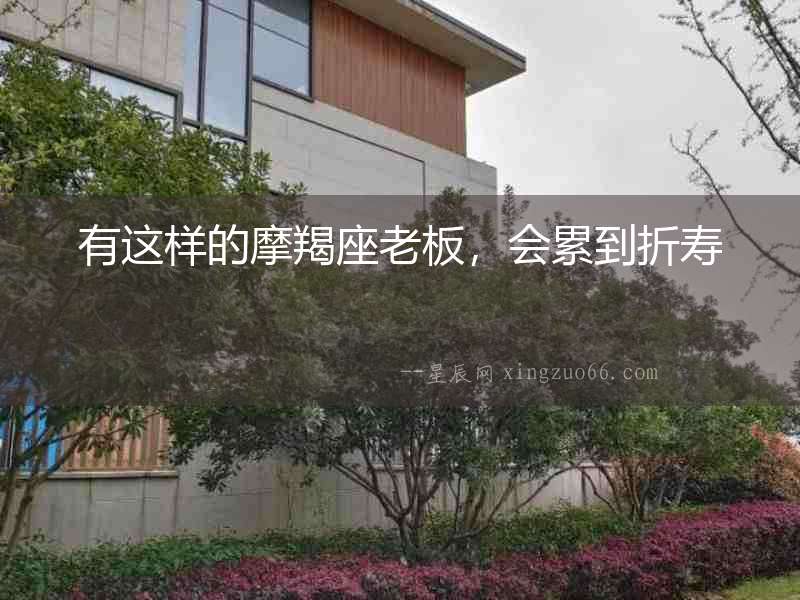 有這樣的摩羯座老板，會累到折壽