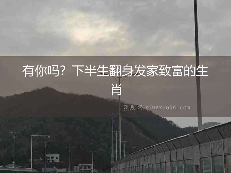 有你嗎？下半生翻身發(fā)家致富的生肖