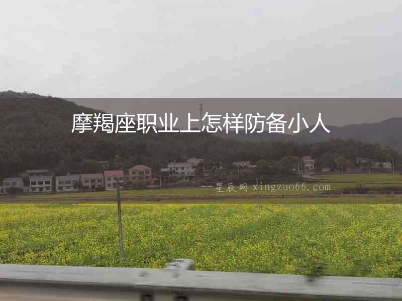 摩羯座職業(yè)上怎樣防備小人