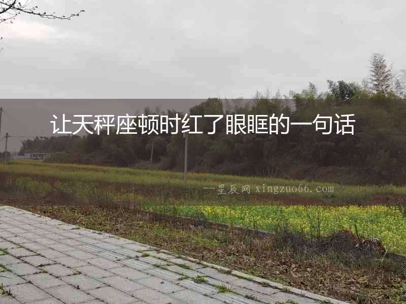 讓天秤座頓時紅了眼眶的一句話
