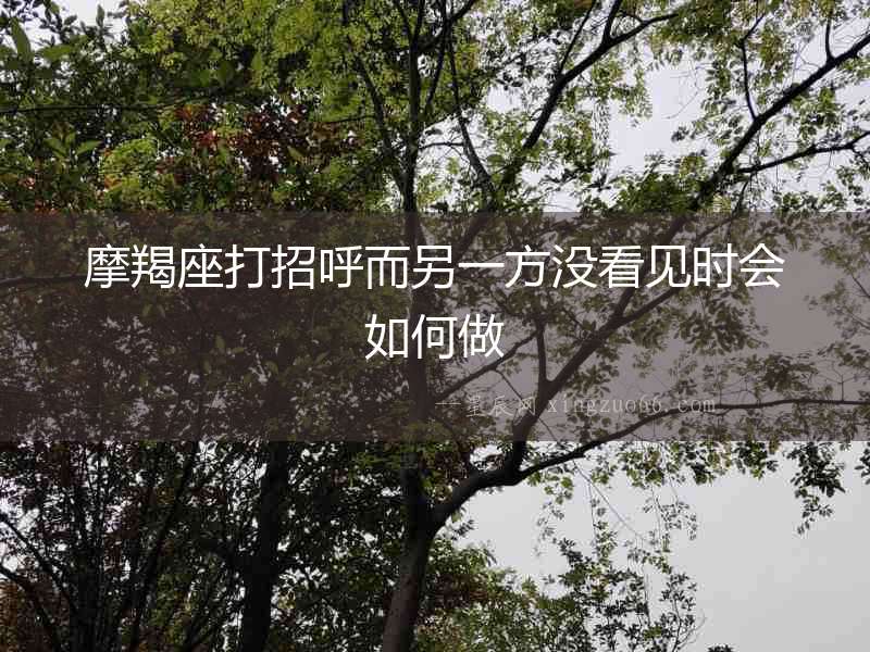 摩羯座打招呼而另一方?jīng)]看見時會如何做