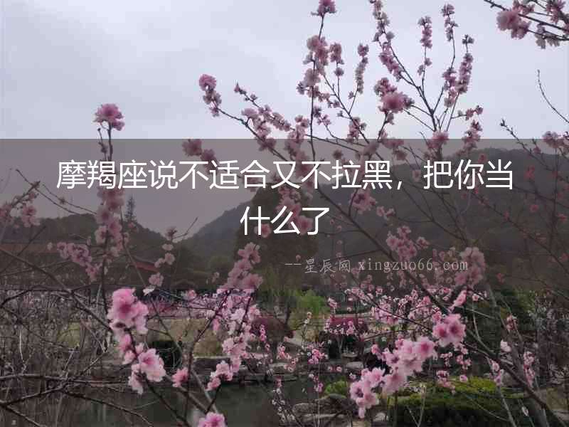 摩羯座說不適合又不拉黑，把你當(dāng)什么了