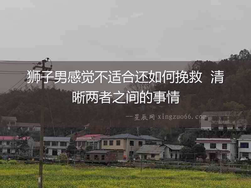 獅子男感覺不適合還如何挽救  清晰兩者之間的事情