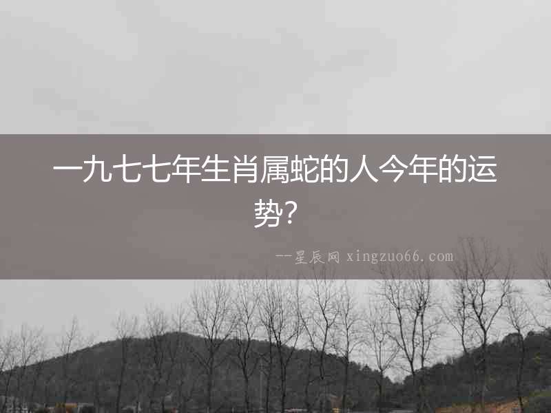 一九七七年生肖屬蛇的人今年的運(yùn)勢(shì)？