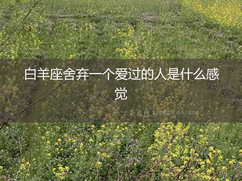 白羊座舍棄一個愛過的人是什么感覺