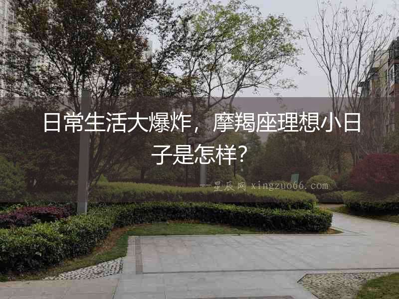 日常生活大爆炸，摩羯座理想小日子是怎樣？