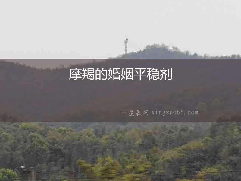 摩羯的婚姻平穩劑