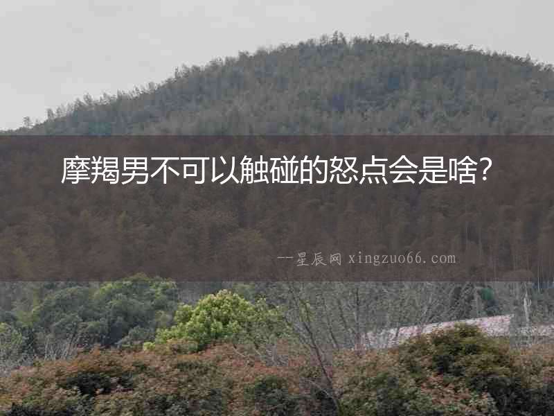 摩羯男不可以觸碰的怒點(diǎn)會(huì)是啥？