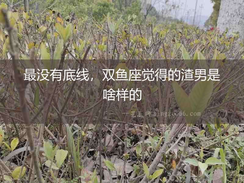 最沒有底線，雙魚座覺得的渣男是啥樣的