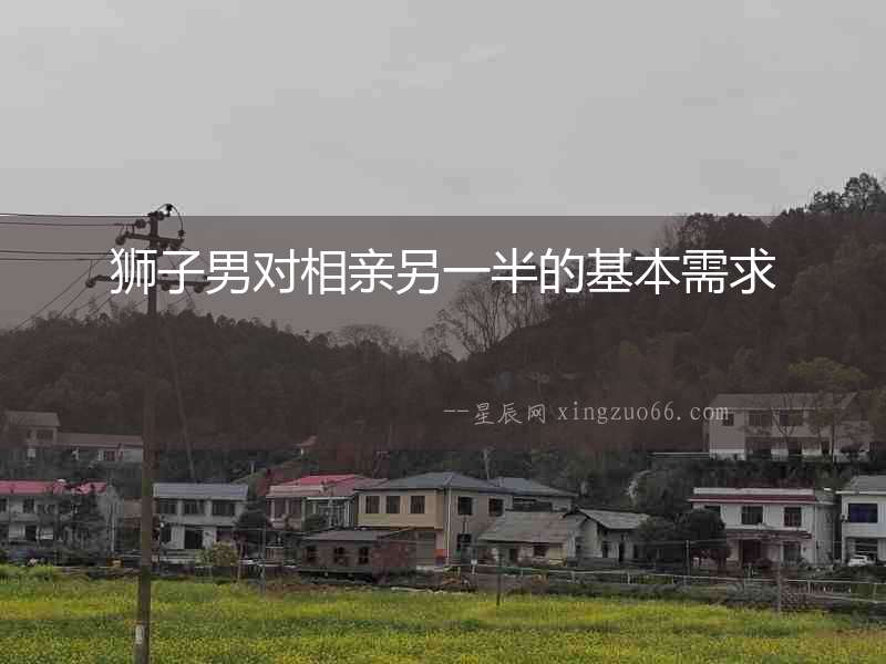 獅子男對相親另一半的基本需求