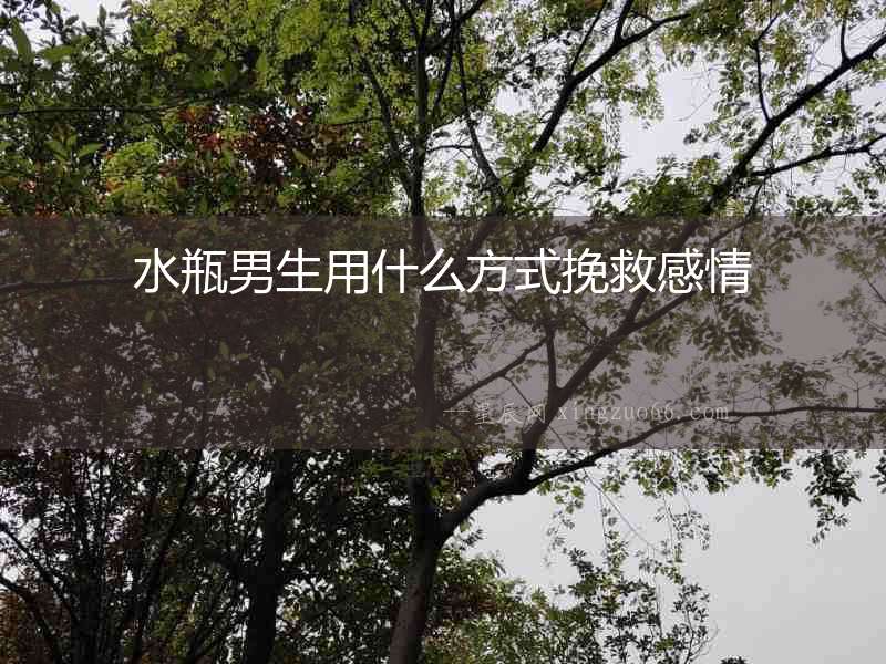 水瓶男生用什么方式挽救感情