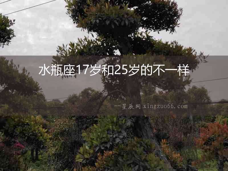 水瓶座17歲和25歲的不一樣