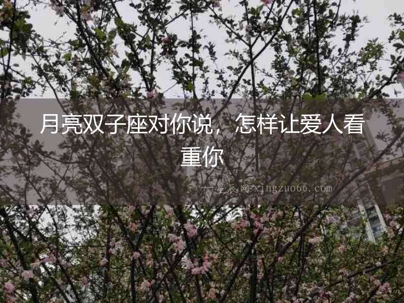 月亮雙子座對(duì)你說(shuō)，怎樣讓愛(ài)人看重你