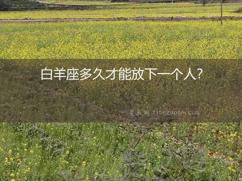 白羊座多久才能放下一個人？