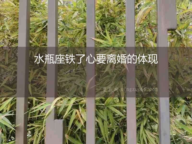 水瓶座鐵了心要離婚的體現(xiàn)