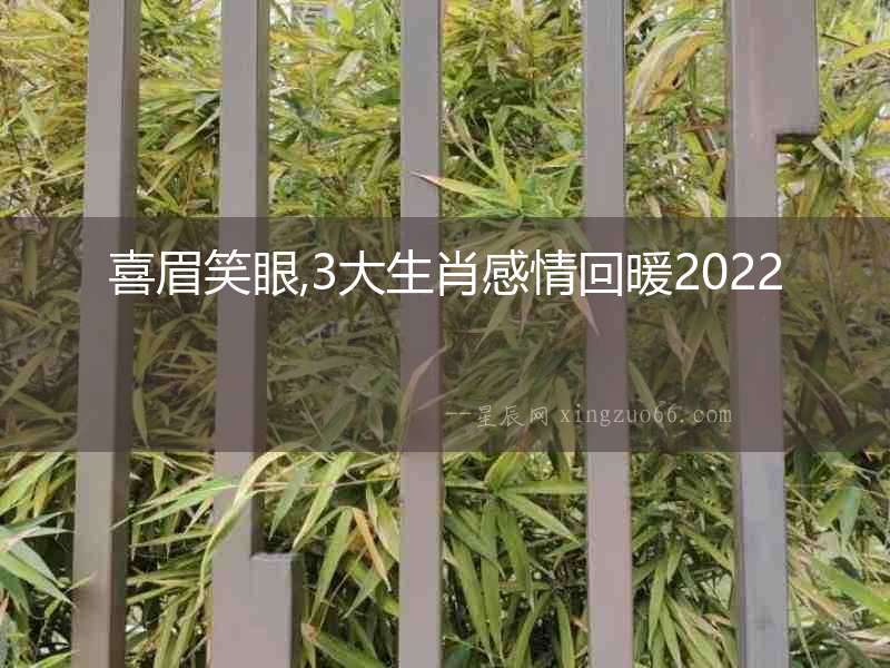 喜眉笑眼,3大生肖感情回暖2022