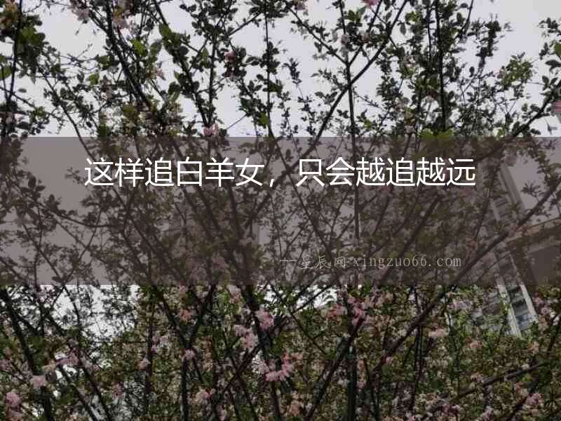 這樣追白羊女，只會越追越遠