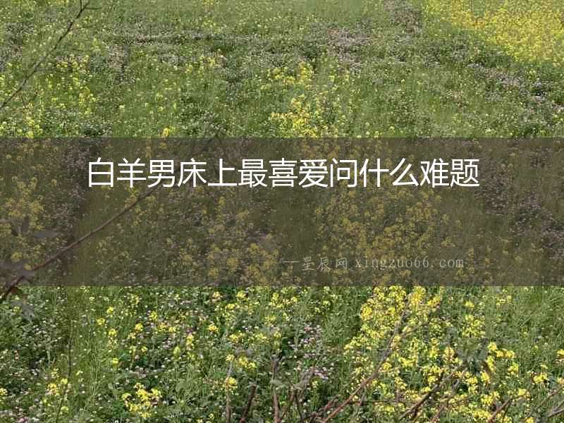白羊男床上最喜愛問什么難題