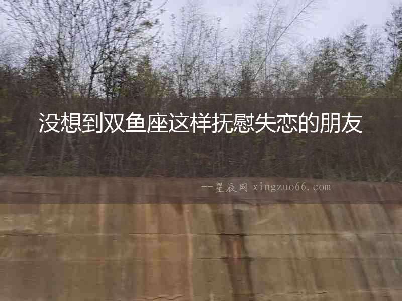 沒想到雙魚座這樣撫慰失戀的朋友