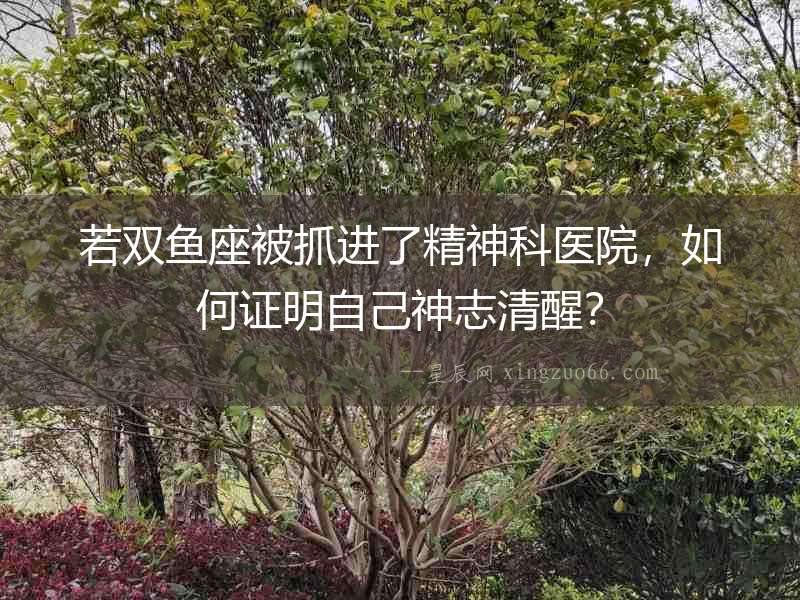 若雙魚座被抓進了精神科醫院，如何證明自己神志清醒？
