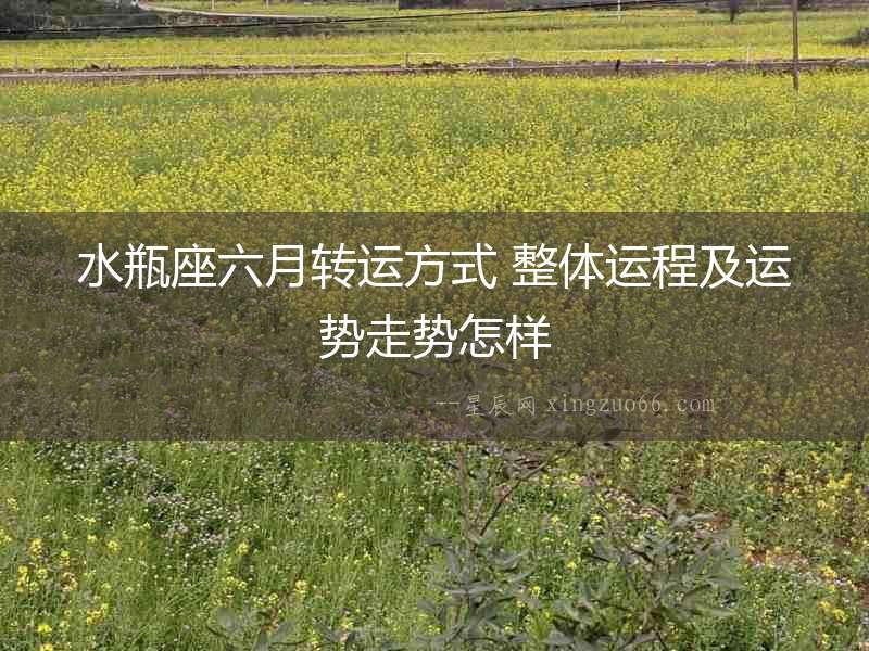 水瓶座六月轉運方式 整體運程及運勢走勢怎樣