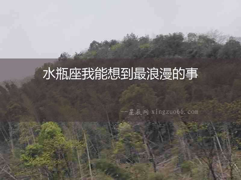 水瓶座我能想到最浪漫的事