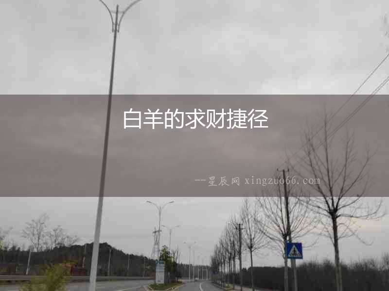 白羊的求財捷徑