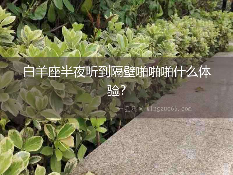 白羊座半夜聽到隔壁啪啪啪什么體驗(yàn)？
