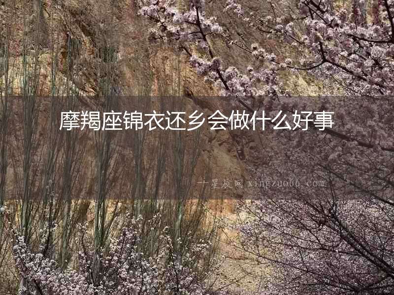 摩羯座錦衣還鄉(xiāng)會做什么好事