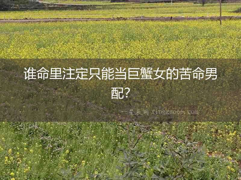 誰命里注定只能當巨蟹女的苦命男配？