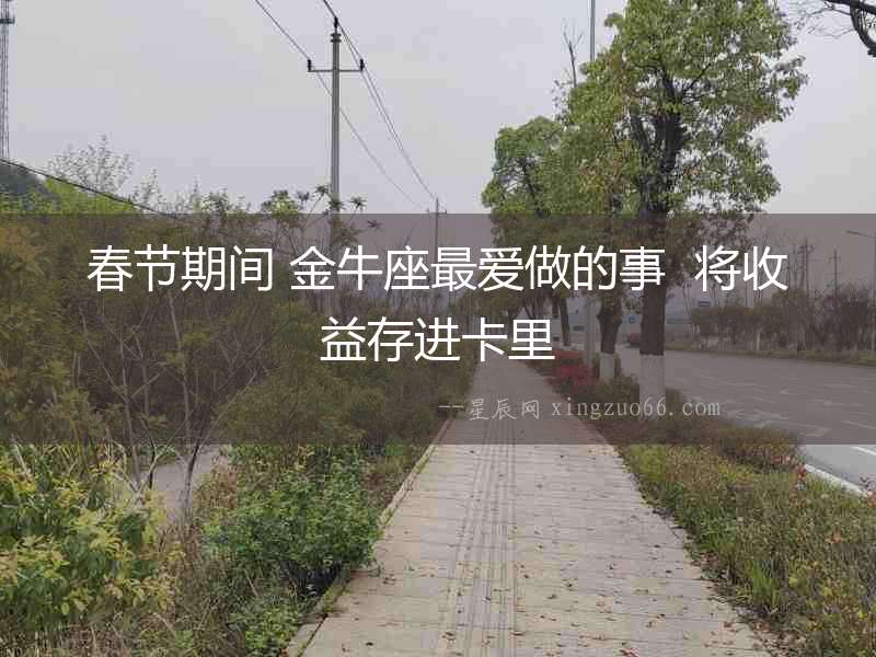 春節期間 金牛座最愛做的事  將收益存進卡里